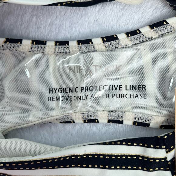 Nip Tuck Swim Womens Size 6 Bikini Swimwear Bottoms Black White Stripe NWT - Picture 6 of 9